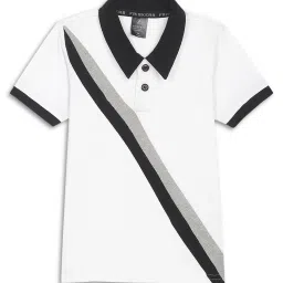 Friskers Kids White Color Block Polo T-Shirt image 1