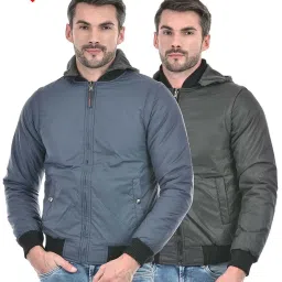 Lawman Pg3 Blue & Black Regular Fit Reversible Jacket image 1