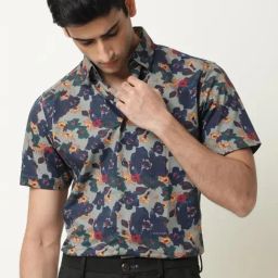 Rare Rabbit Green Regular Fit Floral Shirt-picture-2