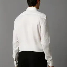 Louis Philippe Cream Cotton Regular Fit Shirt image 2