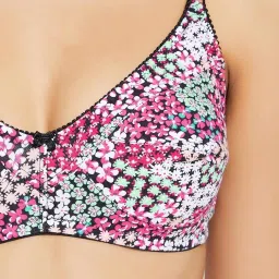 Clovia Multicolor Floral Print Non-padded Bra image 4
