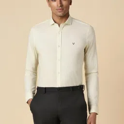 Allen Solly Yellow Cotton Slim Fit Checks Shirt image 1