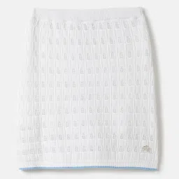 Blue Giraffe Girls White Regular Fit Skirt image 1