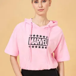 Ajile by Pantaloons Pink Cotton Printed Sports T-Shirt image 1