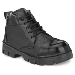 Armaduro Steel Toe Safety Shoes High Ankle Rubber Sole Black Leather Size UK 9, AD1016-picture-35