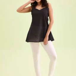 Go Colors! Cream Solid Leggings-picture-16