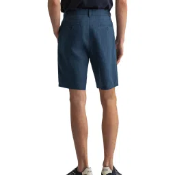 GANT Navy Mid Rise Linen Shorts image 2