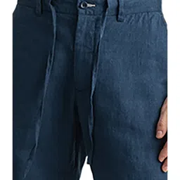 GANT Navy Mid Rise Linen Shorts image 3