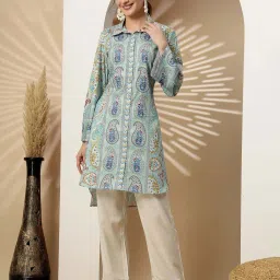 Nayam By Lakshita Green Relaxed Fit Printed Kurtas image 1