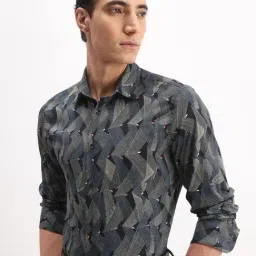 Rare Rabbit Black Geometric Regular Fit Casual Shirt-picture-21