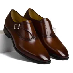 Luxoro Formello Men's Efron Brown Monk Shoes image 1