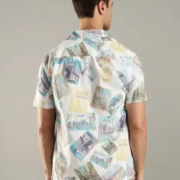 Tommy Hilfiger White Cotton Regular Fit Printed Shirt image 2