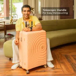 Nasher Miles Seattle Peach 8 Wheels Large Hard Cabin Trolley Bag image 4