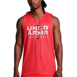 Under Armour Red Regular Fit Printed Tank Tee image 1
