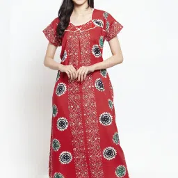 Secret Wish Red Printed Nighty image 1