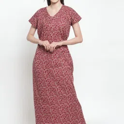 Secret Wish Maroon Printed Nighty image 1