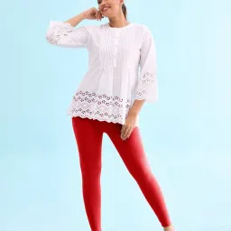 go colors! Go Colors Bright Red Solid Leggings image 1