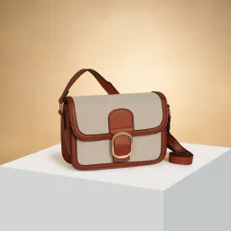 Forever Glam by Pantaloons Light Beige Solid Sling Handbag-picture-31