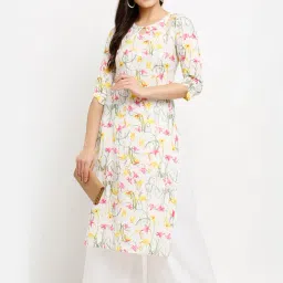 Rajnandini White Printed Straight Kurta image 3
