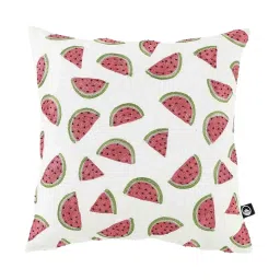 Home4U Multi Natural Slub Watermelon Fruit Design Kids Cushion Cover image 1