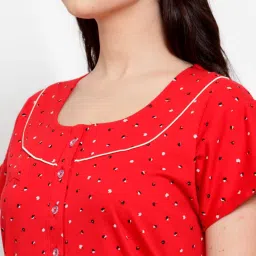 Secret Wish Red Printed Nighty image 5