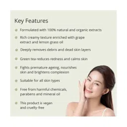 Glamveda Green Tea Blemish Control Scrub - 100 gm image 5