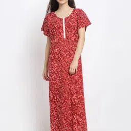 Secret Wish Red Printed Nighty image 1