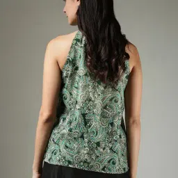 Fablestreet Green Polyester Regular Fit Tribal Top image 2
