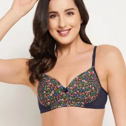 Clovia Navy Printed Padded Bra image 1