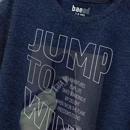 BAESD Boys Pack of 2 Typography Printed Round Neck T-shirts image 3