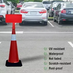 Ladwa Traffic Safety Cone for Road Safety Plastic Red, LSI - NBGC image 3
