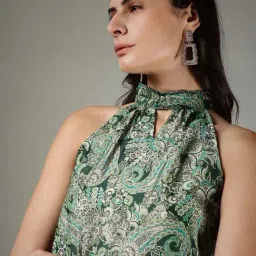 Fablestreet Green Polyester Regular Fit Tribal Top image 5