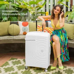 Nasher Miles Seattle White 8 Wheels Large Hard Cabin Trolley Bag Set of 2 image 2