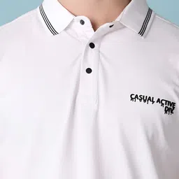 V-Mart Men Typography Printed Polo Collar T-shirt image 5