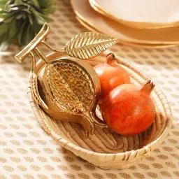 Pure Home and Living Gold Metal Pomegranate Decor Accent - Large-image-70