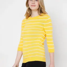 Vero Moda Yellow Striped Sweater image 3