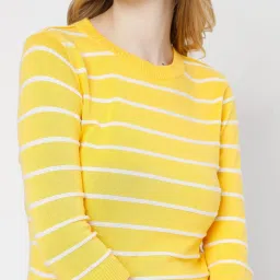 Vero Moda Yellow Striped Sweater image 5