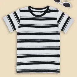 Pantaloons Junior Boys Jet Black Striped T-Shirt-image-92