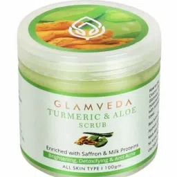 Glamveda Turmeric & Aloe Vera Brightening Scrub - 100 gm image 1