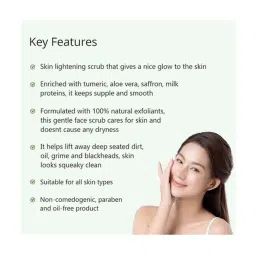 Glamveda Turmeric & Aloe Vera Brightening Scrub - 100 gm image 4