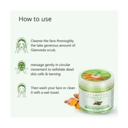 Glamveda Turmeric & Aloe Vera Brightening Scrub - 100 gm image 5