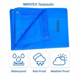 Mipatex 30ftx18ft 200 GSM HDPE Waterproof Tarpaulin Sheet Blue image 2