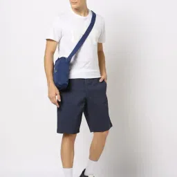 GAP Navy Cotton Regular Fit Solid Mid Rise Shorts image 4