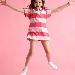 U.S. Polo Assn. Kids Girls Striped Pure Cotton T-Shirt Dress-picture-43