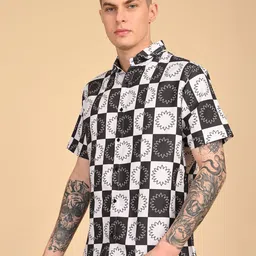 TIGER SNAKE Abstract Printed Spread Collar Regular Fit Shirt image 5