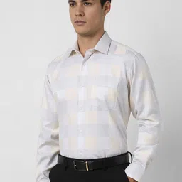 Van Heusen Men Regular Fit Spread Collar Textured Cotton Formal Shirt image 3