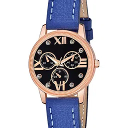 Gopal Shopcart Unisex Patterned Dial & Straps Analogue Watch C25RG_BK Mina BLU Leather_F-picture-32