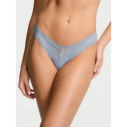 victoria's secret intimates Victoria's Secret Dream Angels Lace-Trim Brazilian Panty Blue image 1