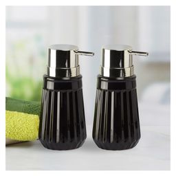 Kookee Ceramic Soap Dispenser handwash Pump for Bathroom, Set of 2, Black (9561) - 250 ml-picture-28