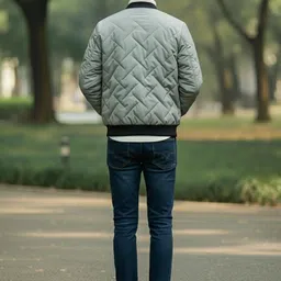 HERE&NOW Men Stand Collar Solid Bomber Jacket image 2